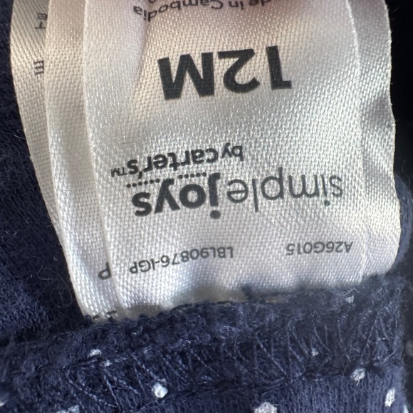 Simple Joys by Carter’s 12M Blue & White Polka Dot Ruffle Butt Leggings Pants - Picture 4 of 4